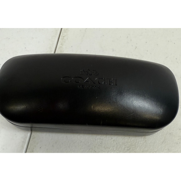 Coach New York Hard‎ Glasses Case Black Clamshell Eyeglass Sunglass Authentic - Picture 1 of 4